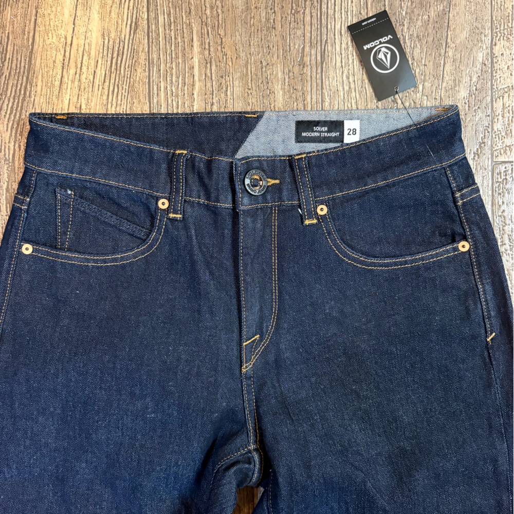 Volcom Solver Men's Straight Fit Jeans - Deep Indigo size 28 x 32 - Picture 5 of 12